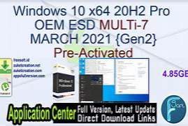 Windows 10 X64 20H2 Pro OEM ESD MULTi-7 MARCH 2021 {Gen2}